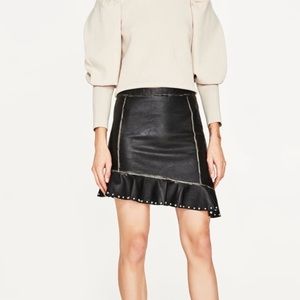 Zara vegan leather mini skirt